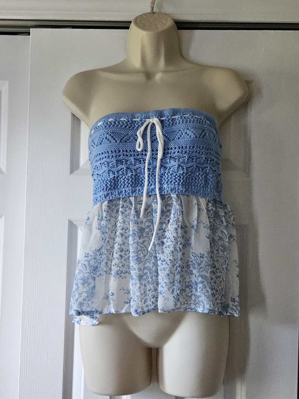 Blue Crochet Tube Top